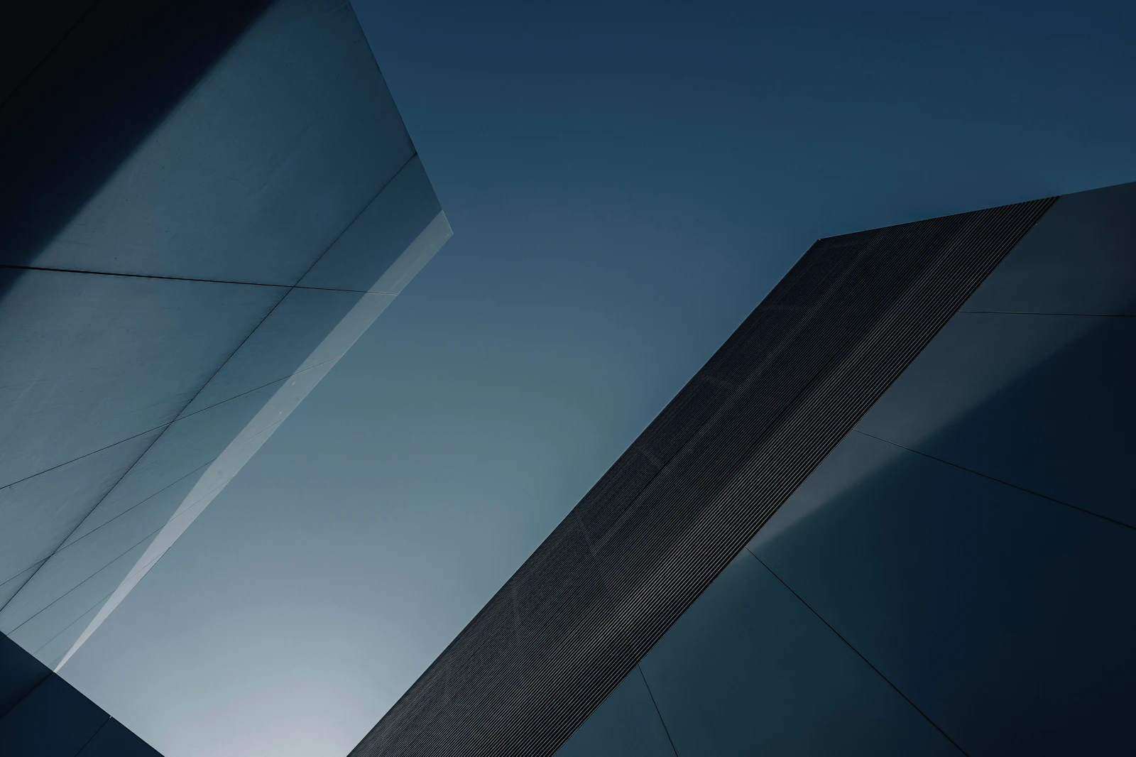 Architectural angles in deep blue