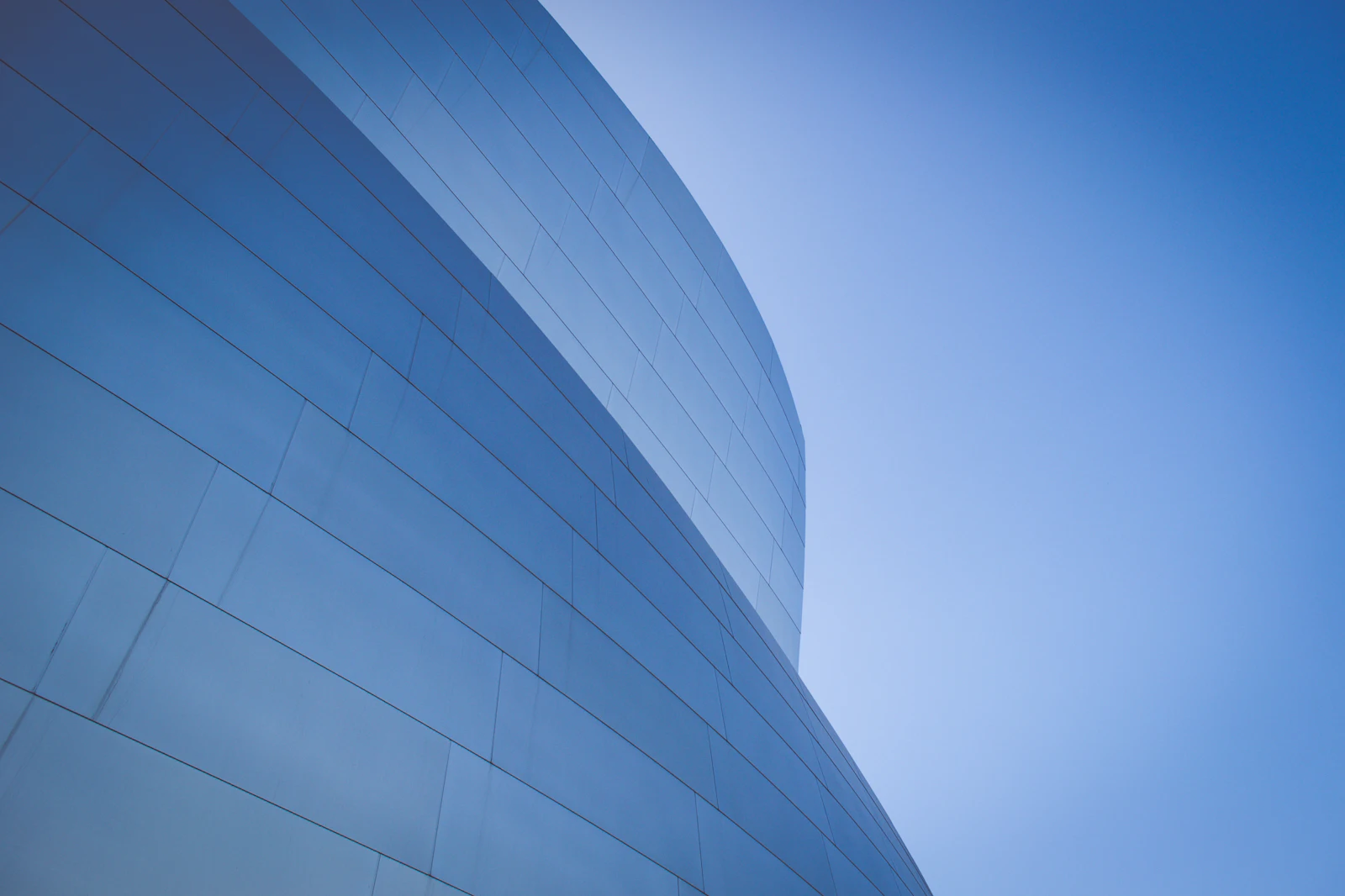 A curve of blue-tinted steel