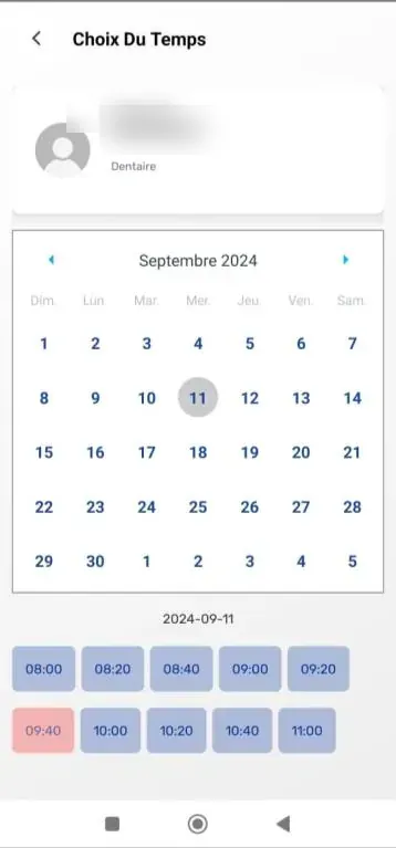 اختيار موعد في DOCTOZED